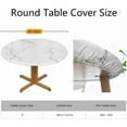 thumbnail image 2 of White Marble Round Fitted Tablecloth Stone Texture Washable Table Cover for Kitchen Dining Party 40-44 inch, 2 of 4