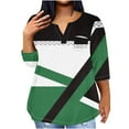 thumbnail image 2 of Plus Size Shirt For Women 2024 Summer Tops Sexy V-Neck Blouse Casual Loose Long Sleeve Blouse Gift for Women 50% Off Clearance!, 2 of 5