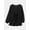 Black, variant on ZANZEA Women Crew Neck Long Sleeve Shirt Tops Lace-Up Pleated-Trim Blouse