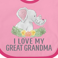 thumbnail image 4 of Inktastic I Love My Great Grandma Cute Elephants and Spring Flowers Boys or Girls Baby Bib, 4 of 4