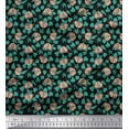 thumbnail image 1 of Soimoi Modal Satin Fabric Leaves & Owl Cartoon Decor Fabric Printed Yard 42 Inch Wide, 1 of 3