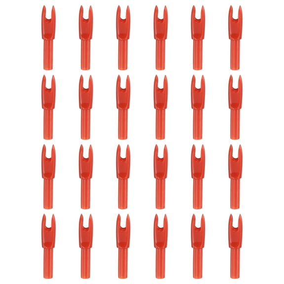 Uxcell Archery Arrows Nocks, Arrow Shaft Plastic Nocks Replacement Archery Arrows Tail Accessory 24 Pack Inside Diameter 4.2 mm Red - for (Hunting/Shooting/Compound/Recurve Bow)