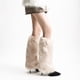 thumbnail image 1 of Conjunto de botas de piel sintética, calcetines cortos mullidos, conjunto de piernas de felpa para otoño/invierno, conjunto de zapatos largos y versátiles de piel de zorro, 1 of 6