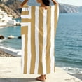 thumbnail image 4 of HAPIMO V Neck Abstract Stripe Batwing Sleeve Kaftan Maxi Dress Women Boho Dress for Vacation Yellow XL, 4 of 7