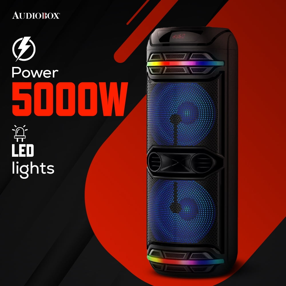 Audiobox ABX-2140R Party Speaker with Dual 12" Woofers & Mic with Bluetooth, TWS, USB, TF Card, for Karaoke Nights