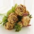 thumbnail image 1 of Un ramo de 13 peonías artificiales con tallos rellenos, perfecto for ramos de novia y decoración del hogar., 1 of 2