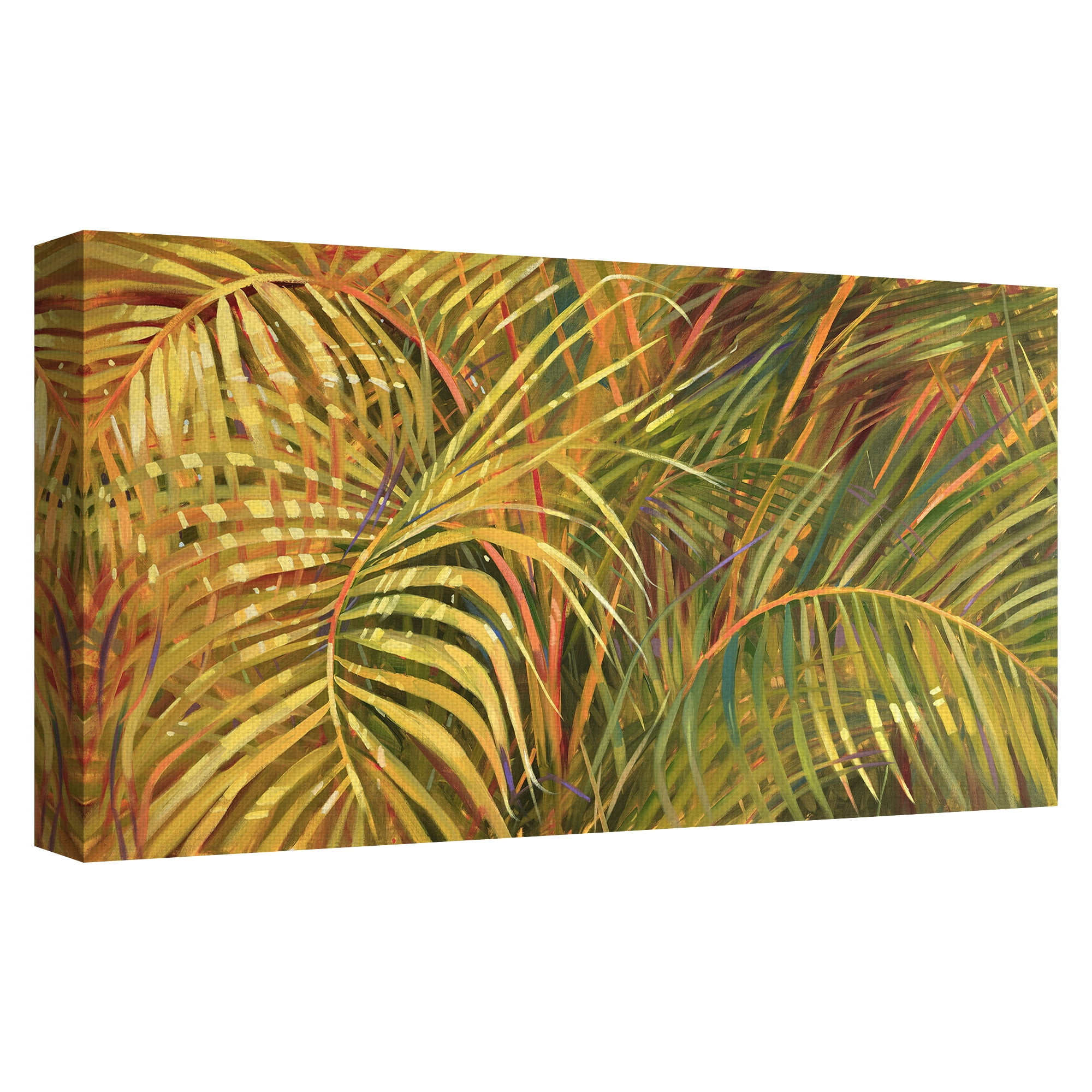 Masterpiece Art Gallery Tropical Leaves Light by Darrell Hill Canvas Art Print 17" x 34"
