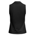 thumbnail image 6 of Women's Cotton Solid Color Sleeveless Shirts Front Collared Dressy Casual Blouses Loose office Tank Tops Black, 6 of 8