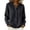 05-Black, variant on Button Down Cardigan Sweaters for Women Hooded Long Sleeve Knit Tops Casual Solid Color Loose Fit Drawstring Hood