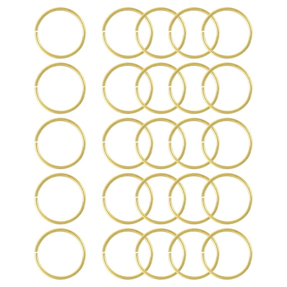 Uxcell 25Pack Open Jump Rings, 15mm/0.59" OD Brass Jump Ring Connectors 1mm Thick O Rings for Jewelry Making Keychain