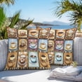 thumbnail image 4 of Coffee Cup Outdoor Pillow Covers Pack of 2 Theme Vintage Plaid Patchwork Farmhouse Waterproof Throw Pillow Covers Decorative Cushion Cases for Patio Garden Tent Balcony Couch 24x24 inch, 4 of 8