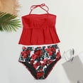 thumbnail image 2 of Gibobby Trajes de Baño Mujer Completo Verano Coral Sexy Bikini de dos piezas Bikini Bikini Traje de baño Recorte Conjunto de mujer Trajes de baño Una pie(Rojo,XL), 2 of 5