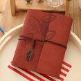 thumbnail image 1 of Scrapbook Album, Retro Leather Scrapbook "Maple Leaf" Retro Memory Photo Book Wedding Message Book Family Sketchbook Black Page(Maroon), 1 of 8