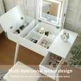 thumbnail image 5 of IVV 31.5" Vanity Desk with Flip-Top Mirror and Light, 2-in-1 Compact Makeup Dressing Set with Hidden Compartment and Storage Drawer, Padded Stool Included, White, 5 of 6