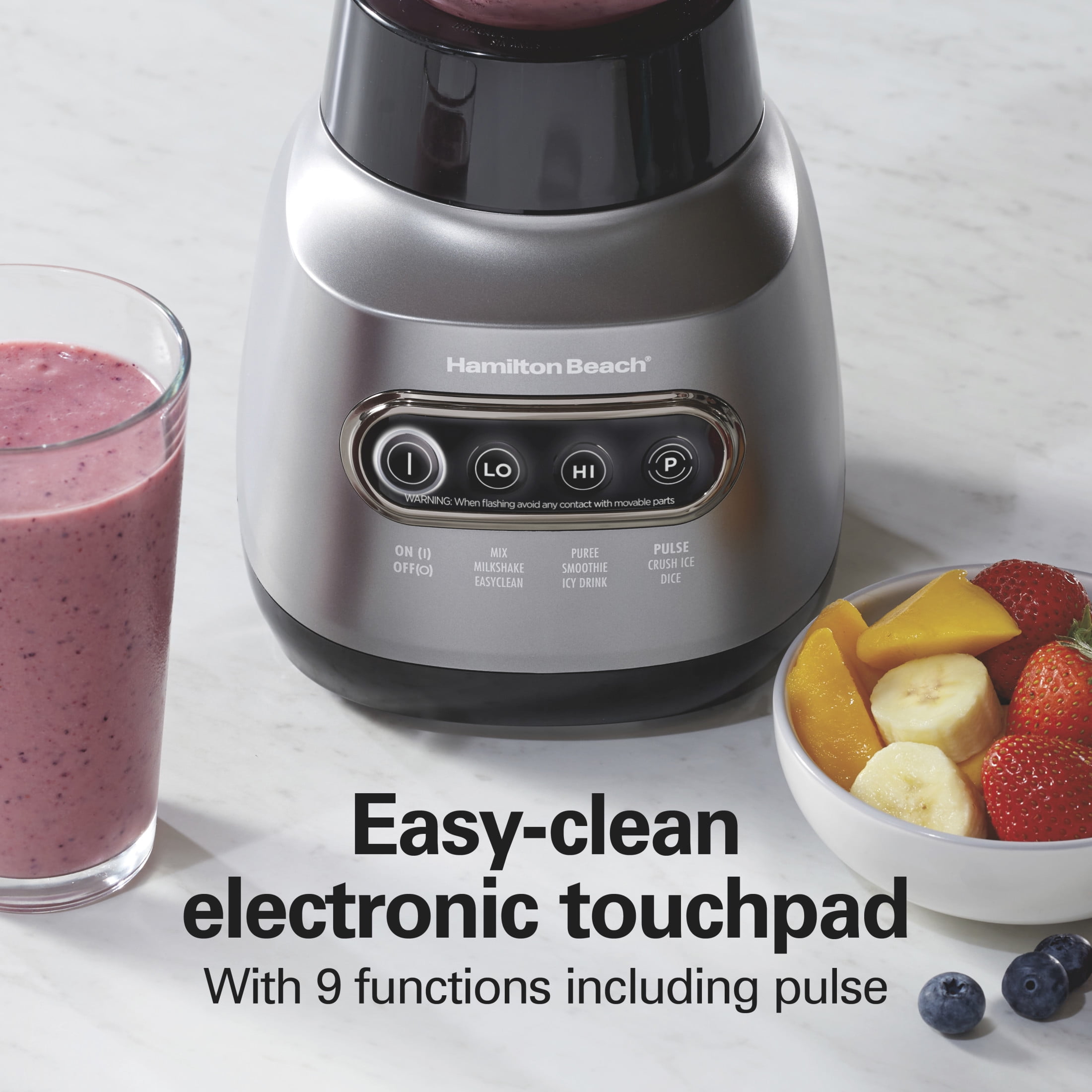 Hamilton Beach Wave Crusher Smoothie Blender for Kitchen, 40 oz Jar for Smoothies and Shakes with 20 oz Travel Jar, Gray