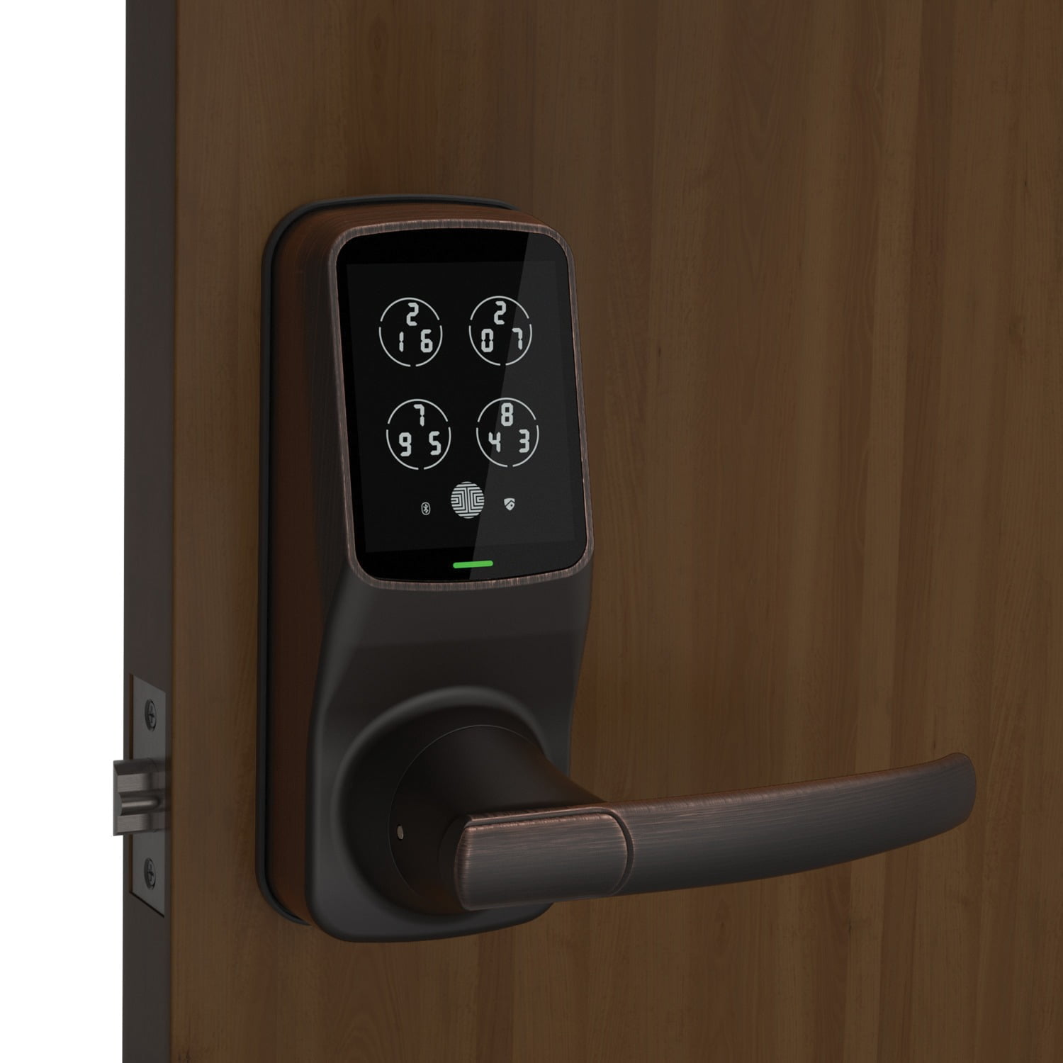 Secure Smart Latch Door Lock with Touchscreen Bronze