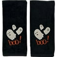 thumbnail image 7 of Serafina Home Halloween Bathroom Hand Towels Set of 2 – Cute Boo Ghost Design on Black Cotton - Decorative Bath or Kitchen Holiday Home Décor, 7 of 7