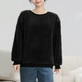 thumbnail image 2 of Kaemgyyd Long Sleeve Tops for Women Fleece Fuzzy Winter Warm Sweatshirts Soft Solid Crewneck Pullover Loungewear, 2 of 4