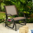 thumbnail image 1 of Costway Outdoor Single Swing Glider Rocking Chair Armrest Garden Porch Backyard Brown, 1 of 9