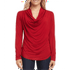 Karen Kane Women's Draped Cowlneck Top Red Size Medium