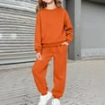 thumbnail image 3 of UACY 2 Piece Sweatsuits for Boys Girls School Athletic Outfit Fall Winter Tracksuit Pullover Sweatshirt (Orange, 7-8 Years), 3 of 7