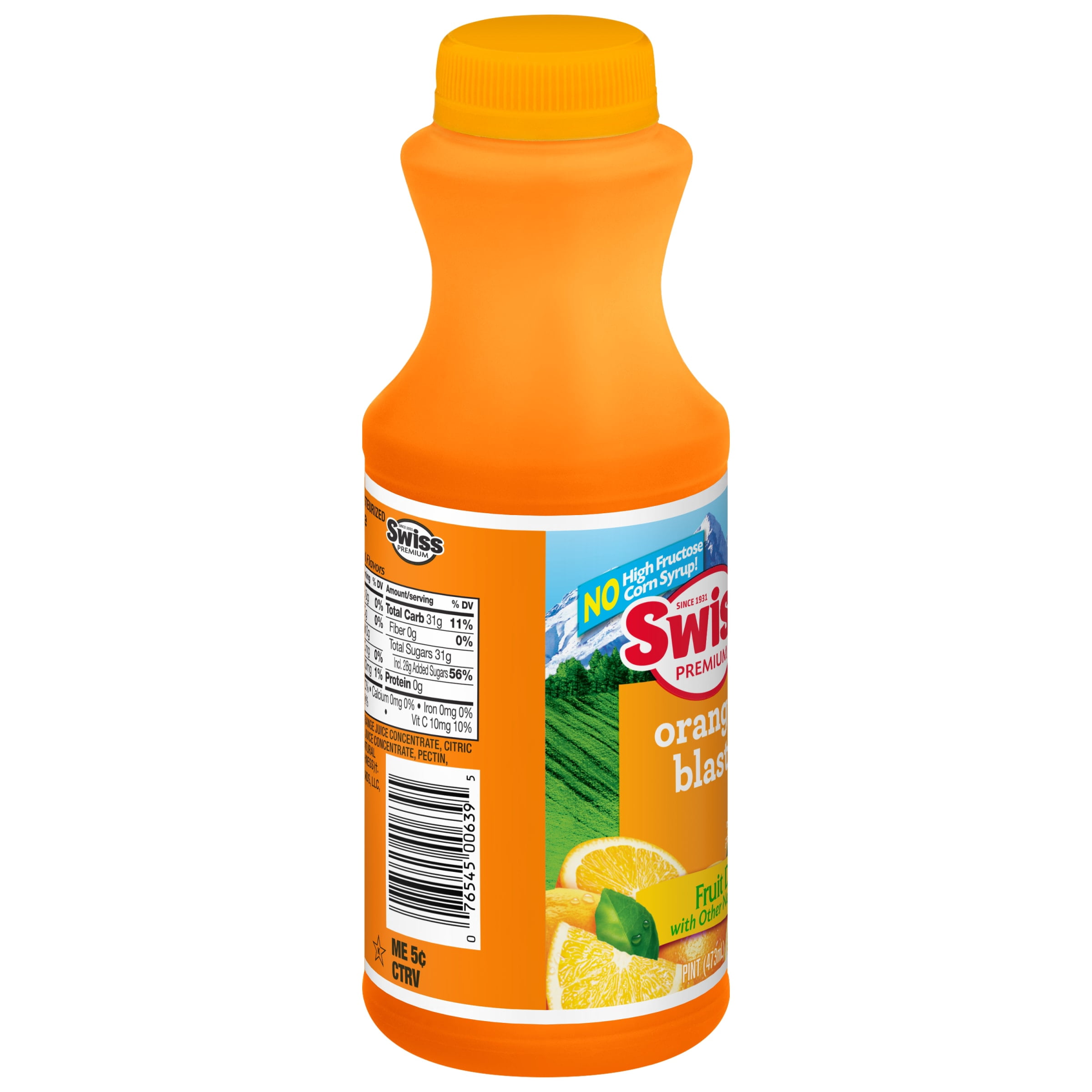 Swiss Premium Orange Blast Drink - 1 Pint Plastic Bottle