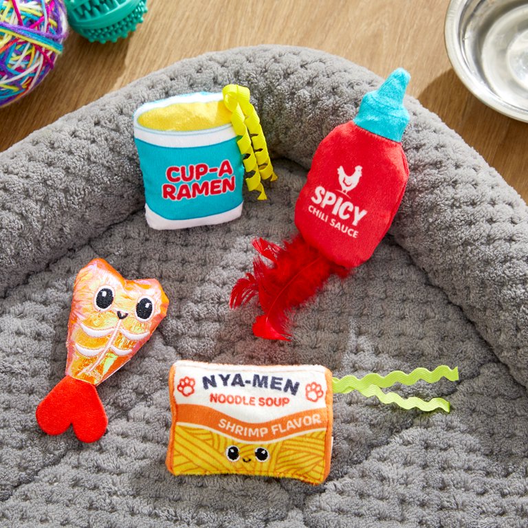 Vibrant Life Nommin' Ramen Catnip Plush Cat Toys 4 Count with