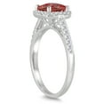 thumbnail image 2 of SZUL Women's Garnet and Diamond Ring in 10K White Gold, 2 of 3