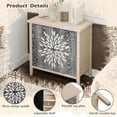 thumbnail image 2 of LFGUIZO 31.5" Leaf Carved Bohemia Accent Sideboard Buffet Cabinet with 2 Doors  1 Adjustable Entryway Living Room, Black & Natural, 2 of 7