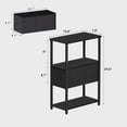 thumbnail image 2 of Set of 2 Small Narrow End Table, Side Table, Nightstand with Cloth Drawer, Couch Table, for Living Room, Bedroom, Bedside, Black, 2 of 18