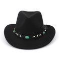 thumbnail image 1 of Sombrero de vaquero occidental de las mujeres de moda con la vaquera del fieltro del ala enrollada, 1 of 5