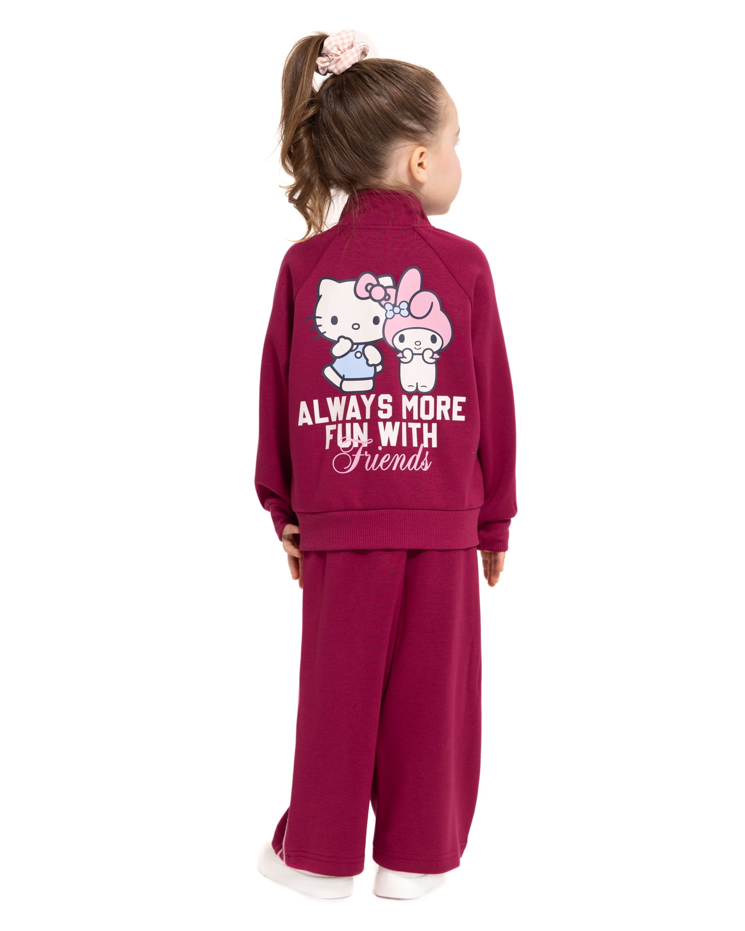 Hello Kitty Toddler Girls Full-Zip Tracksuit Jacket and Pants Set, 2 Piece, Sizes 12M-5T