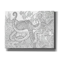 Epic Graffiti 'Coloring Book Octopus' by Epic Portfolio, Canvas Wall Art, 16"x12"