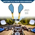 thumbnail image 2 of Unique Bargains Motorcycle Rear View Mirrors Bar End Side Mirrors Mount Adjustable Aluminum Alloy 1 Set Black Gold Tone M8/M10 Prismatic Shape, 2 of 7