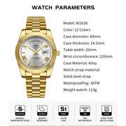 NIBOSI Mens Luxury Simple Business Temperament Automatic Calendar Waterproof Quartz Watch