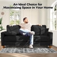 thumbnail image 6 of Welzona 70" Corduroy Sofa, Oversized 2-Seater Couch with 2 Throw Pillows, Tool-Free Assembly, Black, 6 of 9