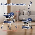 thumbnail image 3 of SolarSoda Portable High Chair with Wheels, Foldable Travel High Chair for Babies Toddlers, Blue, 3 of 12