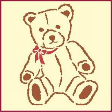 Teddy Bear 1 Stencil - Children Kids Drawing Sidewalk Chalk Washable Plastic Fun Art DIY Template Reusable Laser Cut Mylar Template for Painting Home Decor DIY Crafts - The Artful Stencil