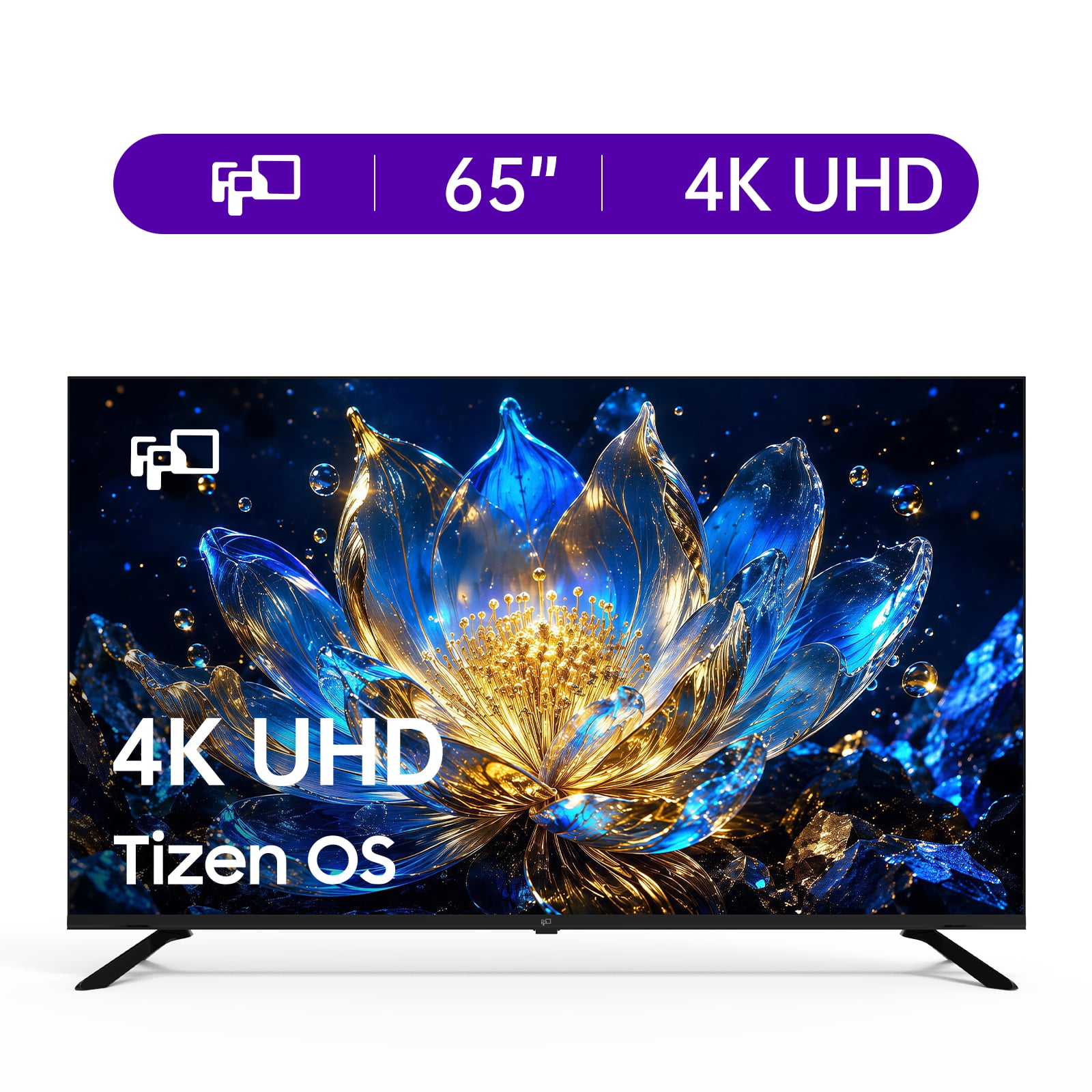 FPD 65-inch Smart TV, 4K UHD Compatible with Samsung TV Plus, Smartthings Built in Gaming Hub, Dolby Audio, Hdr10, Voice Control, Flat Television with Miracast