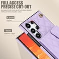 thumbnail image 4 of Compatible with Samsung Galaxy S25 Ultra Wallet Case with Crossbody Strap and Wrist Strap, RFID Blocking Stand PU Leather Credit Card Holder Cell Accessories Phone Cover Magnetic Buckle - Violet, 4 of 9