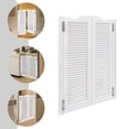 thumbnail image 5 of Aiqidi 24*42Inch Double-door Swing Door Natural Pine Wood Louvered Cafe Door Wall-Mounted Countryside Saloon Doors with 4 Hinges (White), 5 of 15