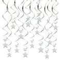 thumbnail image 1 of Decoraciones colgantes en espiral BEISHIDA Silver Star, paquete de 15, 1 of 5