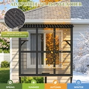 Haverchair Cat Catio, Cat Window Perch for Large Indoor Cats, Window Box Enclosure with 4 Jump Platforms, Wooden Window Hammock for Multi Kittens, All-Weather Use Outdoor Small Pet Perch House