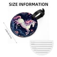 thumbnail image 5 of Starry Unicorn 2pcs PU Leather Round Bag Tags with Privacy Cover and Name ID Tag - Suitcase Tags for Travel Luggage, Handbags, Backpacks, School Bags, 5 of 6