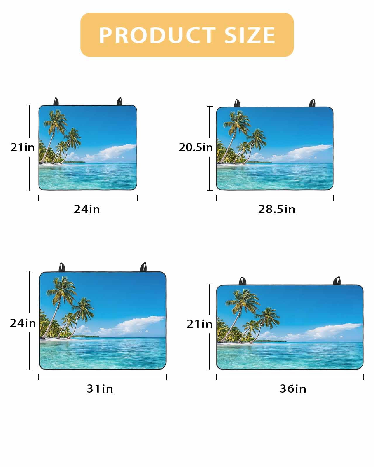 nqOlkjepod Large Induction Cooktop Protector Mat 24"x21", Ocean Sea Stove Top Covers for Electric Stove, Summer Palm Trees Blue Sky Beach Tropical Stove Burner Cover Mats, Glass Top Stove Cover