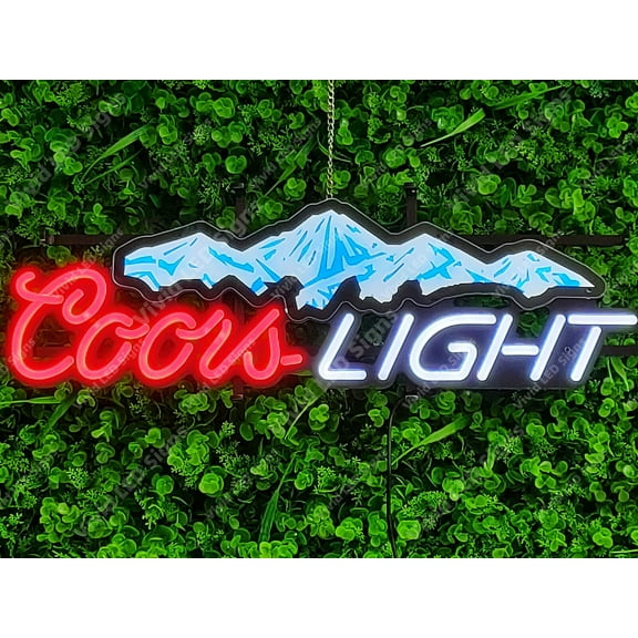 Queen Sense 24"x8" Coor Light Mountain LED Sign Light Neon Signs With Dimmer Party Home Wall Decor Lights W124CLMBV4-XLED