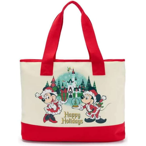 Disney 2025 Holiday Mickey and Minnie Mouse ''Happy Holidays'' Tote Bag
