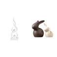thumbnail image 1 of Juego De Esculturas Modernas De Conejo De Resina Con Forma De Llama Y Porcelana Para Escritorio, Oficina, Patio, Estantería, Armario, Jardín, Adorno De Pascua, Regalo, 1 of 8