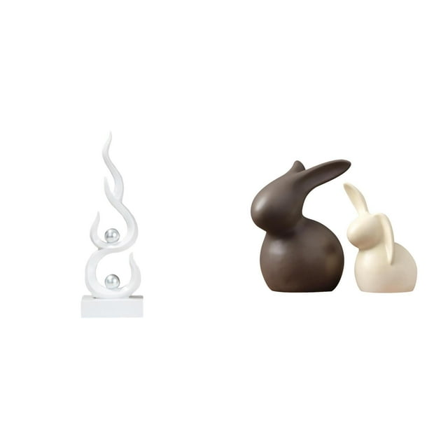 Juego De Esculturas Modernas De Conejo De Resina Con Forma De Llama Y Porcelana Para Escritorio, Oficina, Patio, Estantería, Armario, Jardín, Adorno De Pascua, Regalo