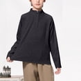 thumbnail image 2 of JSKUMAR Boys Girls Quarter Zip Sweatshirts Soft Breathable Loose Pullover Tops Long Sleeve Mock Neck Athletic Shirts (Dark Gray,7-8 Years), 2 of 6